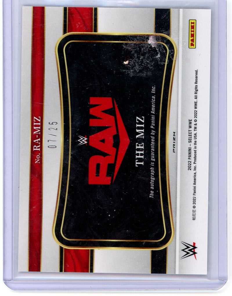 The Miz 2022 Panini Select Ringside Action Signatures tie-dye prizm 