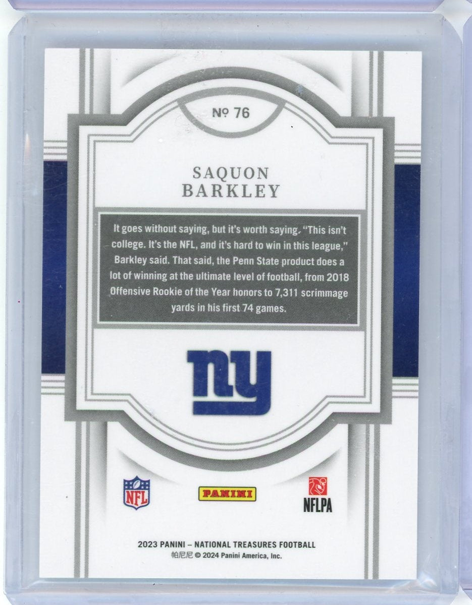 Saquon Barkley 2023 Panini National Treasures #'d 11/25