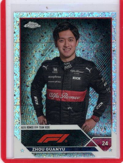 Zhou Guanyu 2023 Topps Chrome Formula 1 speckle ref. #'d 009/299