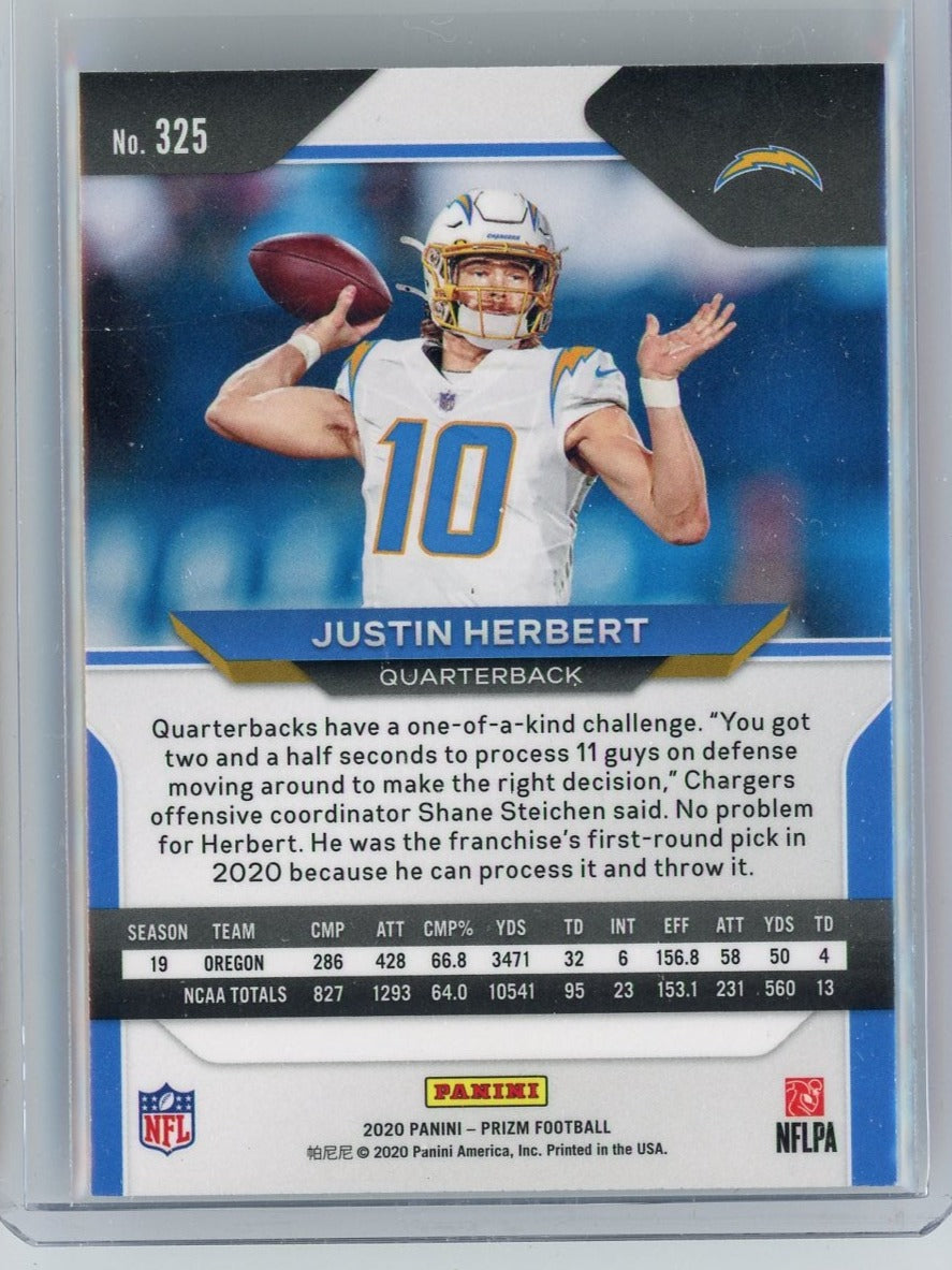 Justin Herbert 2020 Panini Prizm rookie card