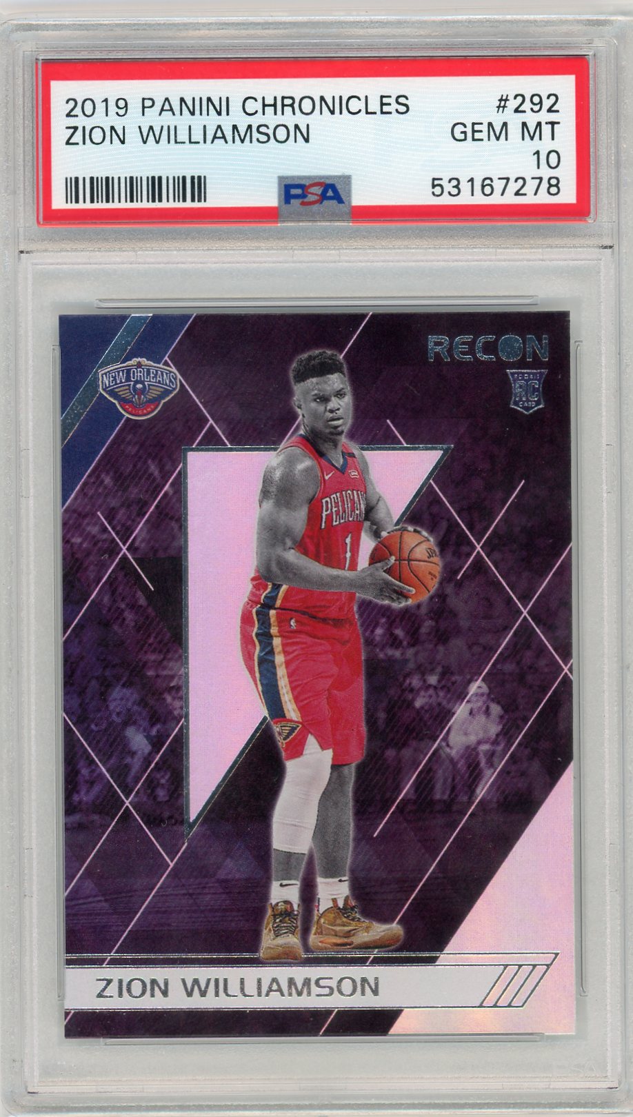 Zion Williamson 2019 Panini Chronicles #292 Rookie Card PSA 10