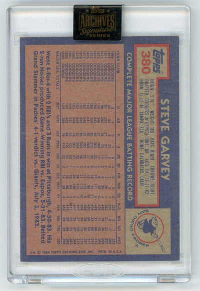 Steve Garvey 2022 Topps Archives Signatures '84 Topps autograph #'d 08/60