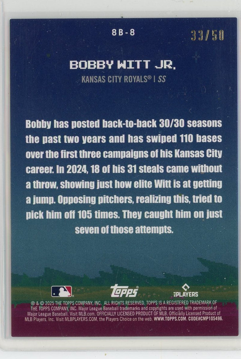 Bobby Witt Jr. 2025 Topps 8-bit Ballers gold foil #'d 33/50