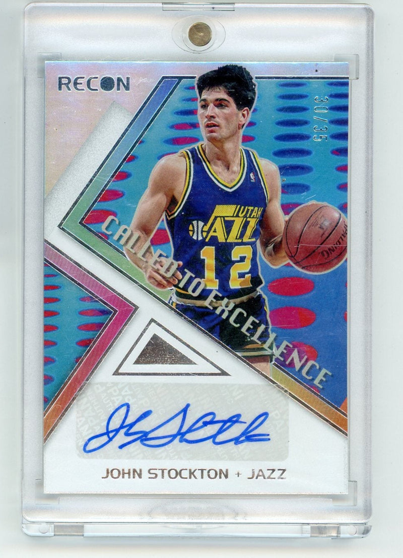 John Stockton 2021-22 Panini Recon Call to Excellence auto 