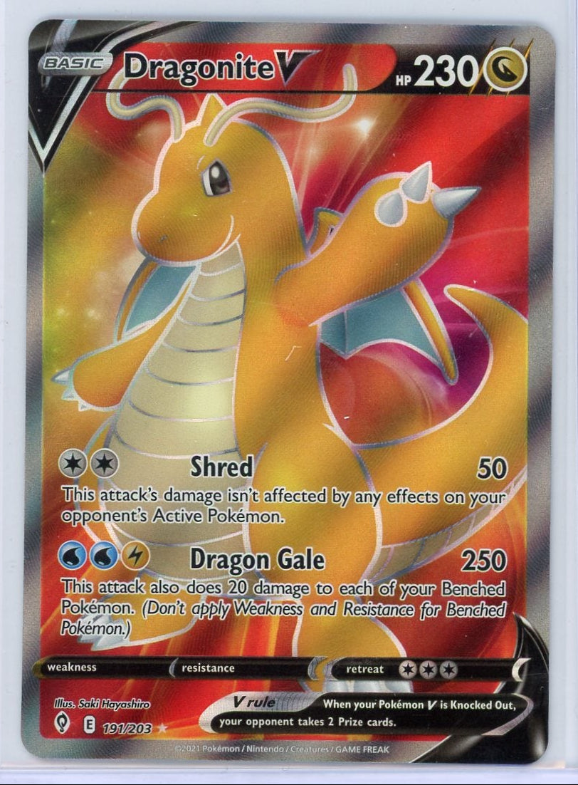 Dragonite V Pokémon Evolving Skies Ultra Rare #191/203