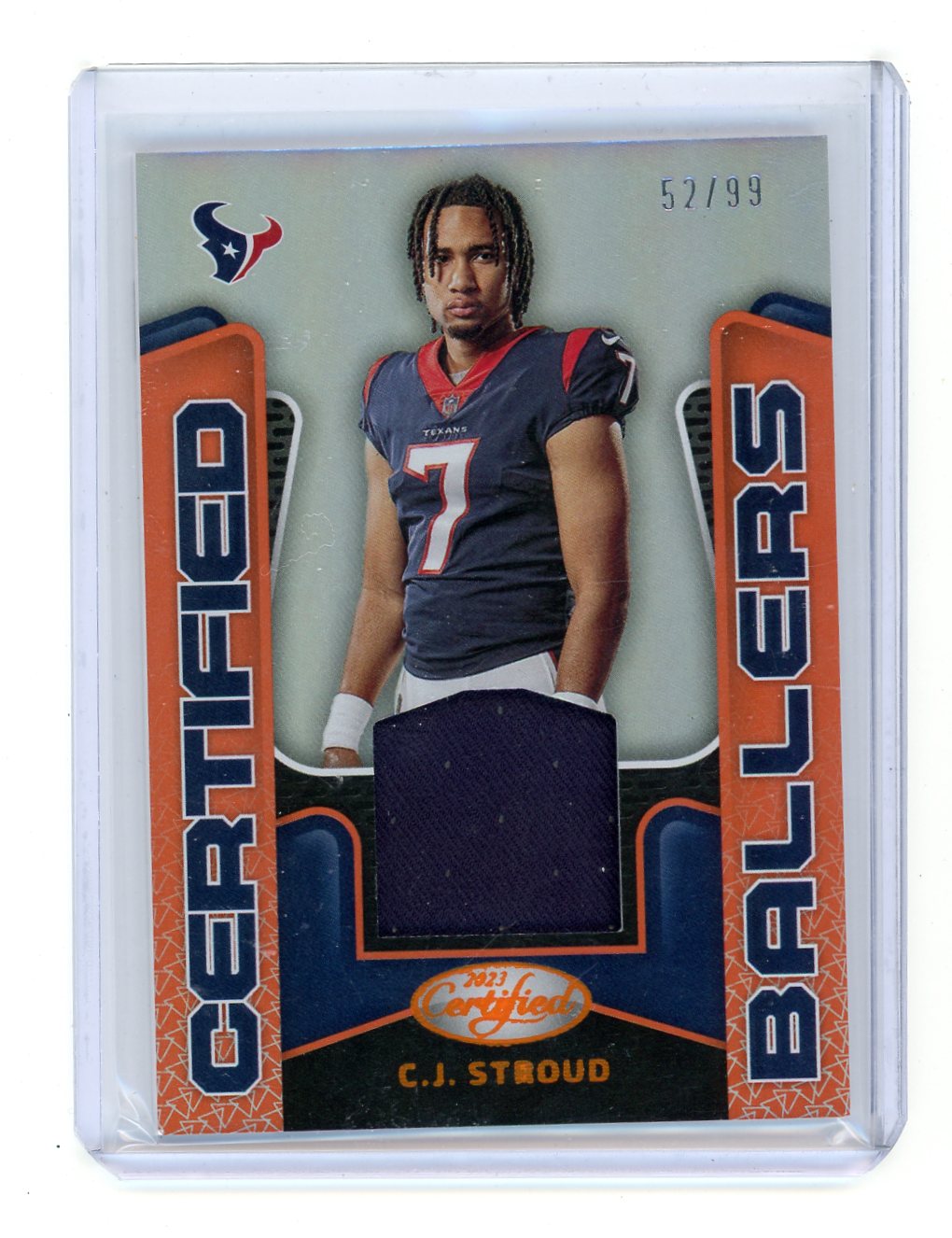 CJ Stroud 2023 Panini Certified "Certified Ballers" Rookie Patch #'d 52/99