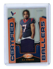 CJ Stroud 2023 Panini Certified "Certified Ballers" Rookie Patch #'d 52/99