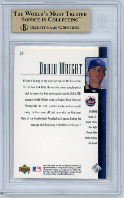 David Wright 2001 Upper Deck rookie card #52 BGS 9.5