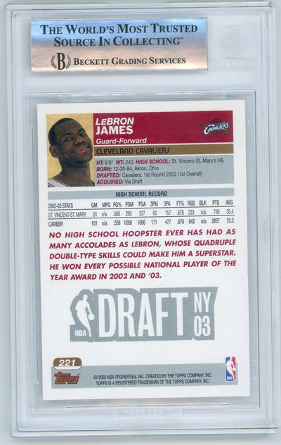 LeBron James 2003-04 Topps rookie card #221 BGS 8.5