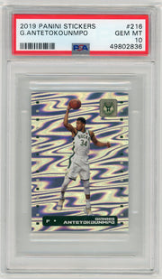 Giannis Antetokounmpo 2019 Panini Stickers PSA 10