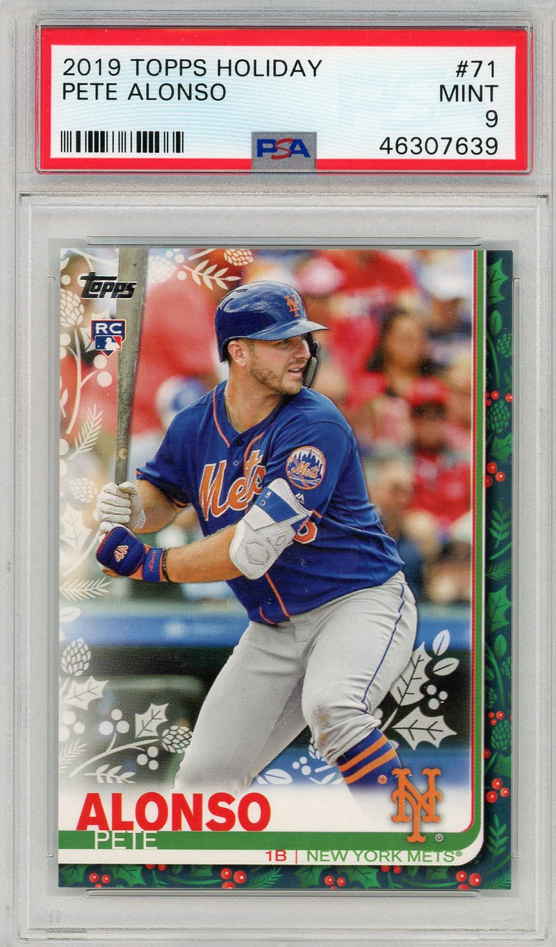 Pete Alonso 2019 Topps Holiday rookie card PSA 9