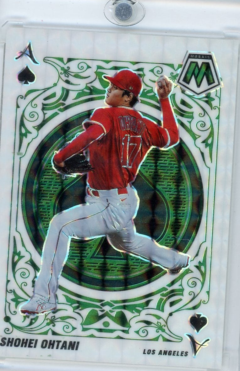 Shohei Ohtani 2022 Panini Mosaic Aces Green Mosaic Prizm
