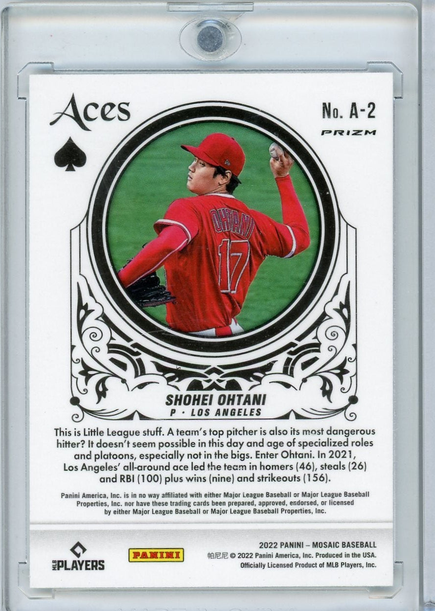 Shohei Ohtani 2022 Panini Mosaic Aces Green Mosaic Prizm