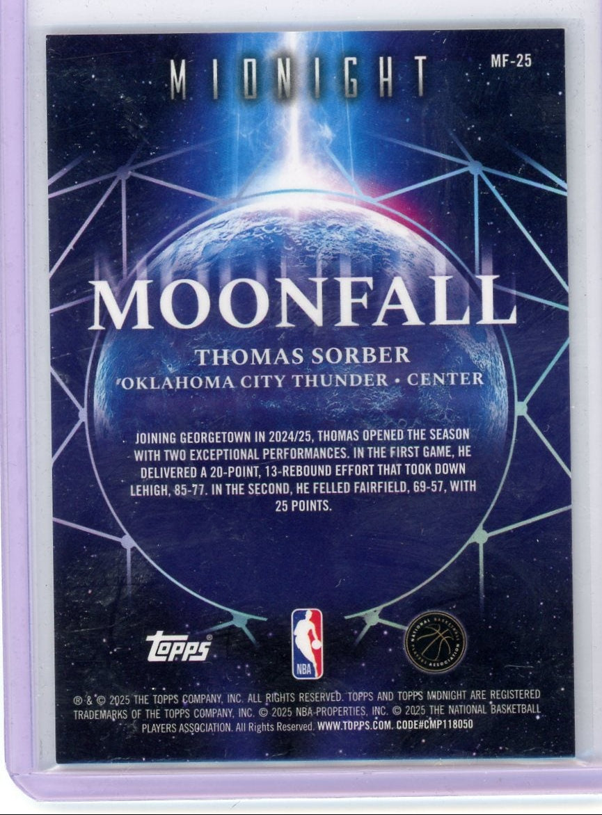Thomas Sorber 2025 Topps Midnight Moonfall #'d 49/50