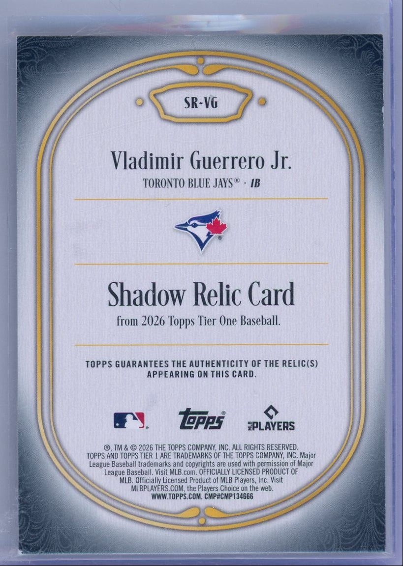 Vladimir Guerrero Jr 2026 Tier One Patch #'d 21/25