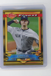 Gerrit Cole 2021 Topps Finest Flashbacks gold refractor #'d 09/50