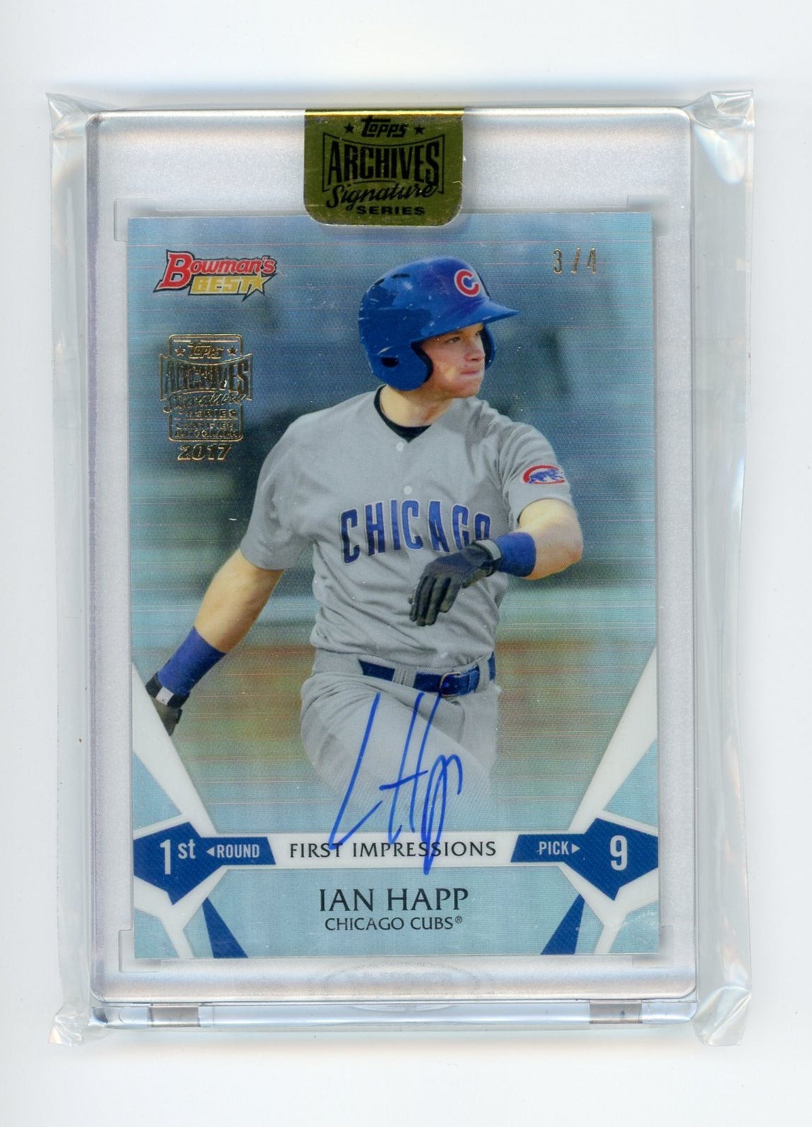 Ian Happ 2017 Topps Archives Signature Series 2015 Bowman refractor auto #'d 3/4