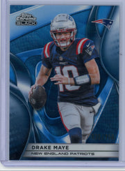 Drake Maye 2025 Topps Chrome Black Blue Wave #'d 039/150