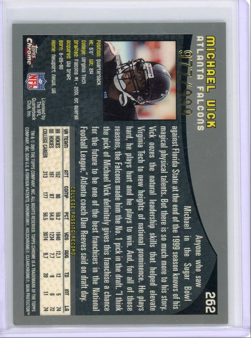 Michael Vick 2001 Topps Chrome Rookie Refractor #'d 977/999