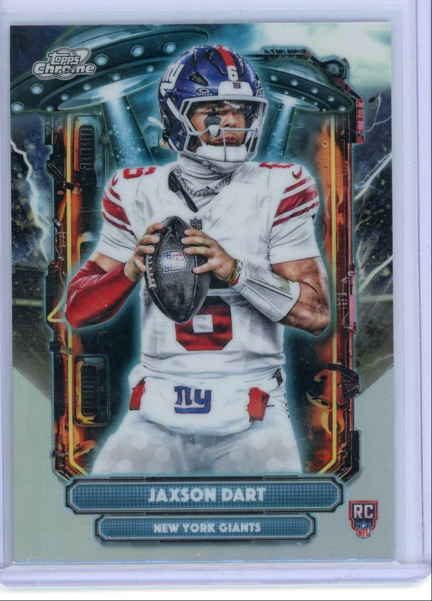 Jaxson Dart 2025 Topps Cosmic Chrome Extra Terrestrial Talent Rookie Refractor