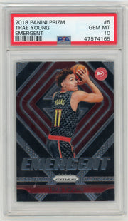 Trae Young 2018 Panini Prizm Emergent Rookie Card PSA 10