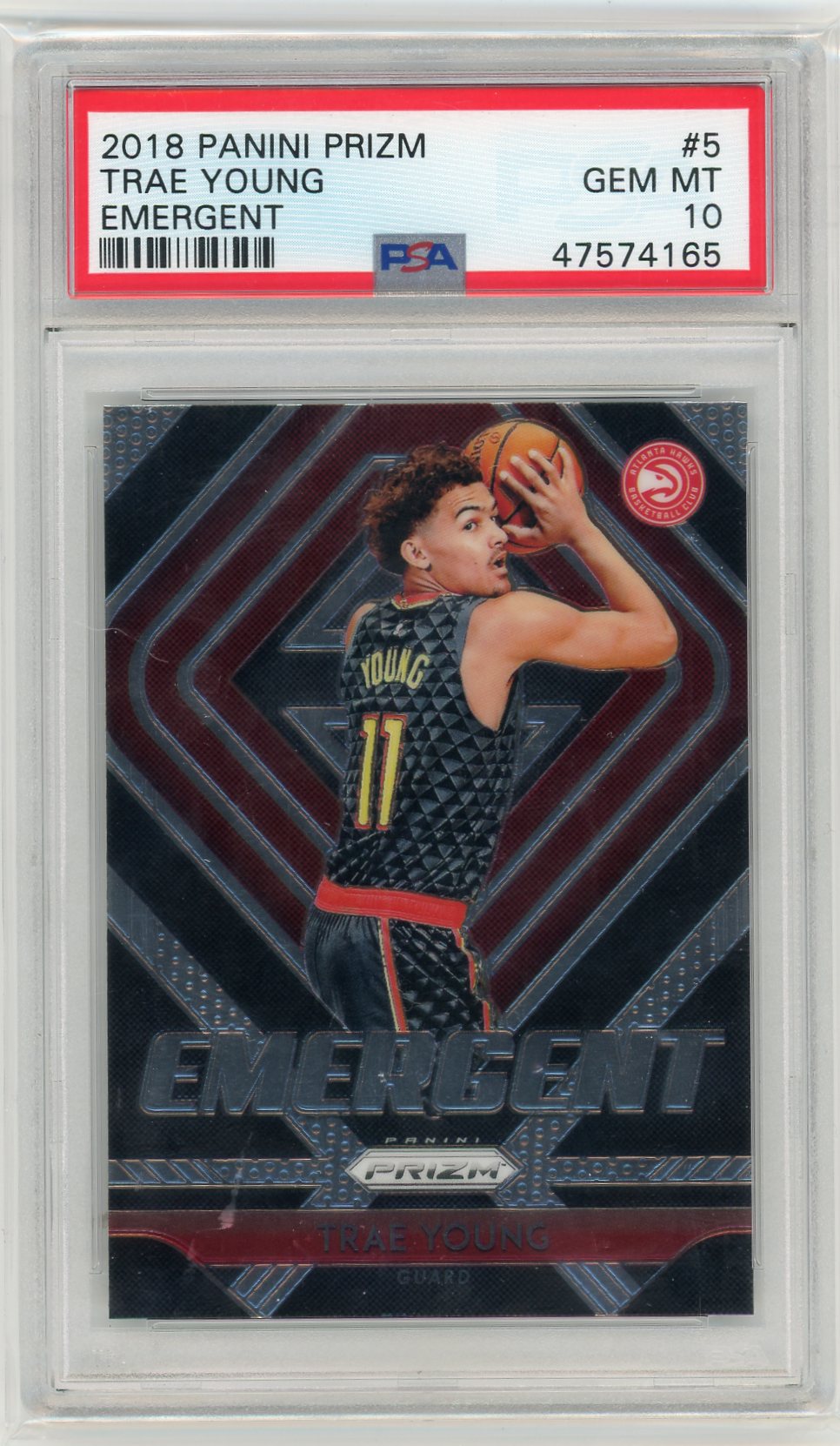 Trae Young 2018 Panini Prizm Emergent Rookie Card PSA 10