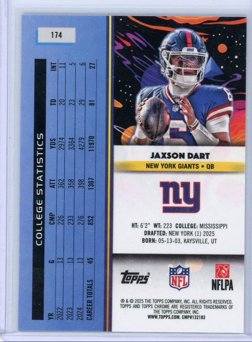 Jaxson Dart 2025 Topps Cosmic Chrome Nucleus Refractor Rookie