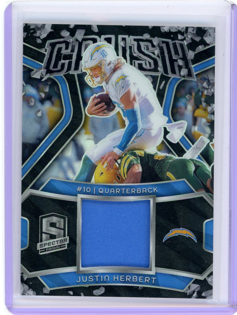 Justin Herbert 2024 Panini Spectra Crush relic 