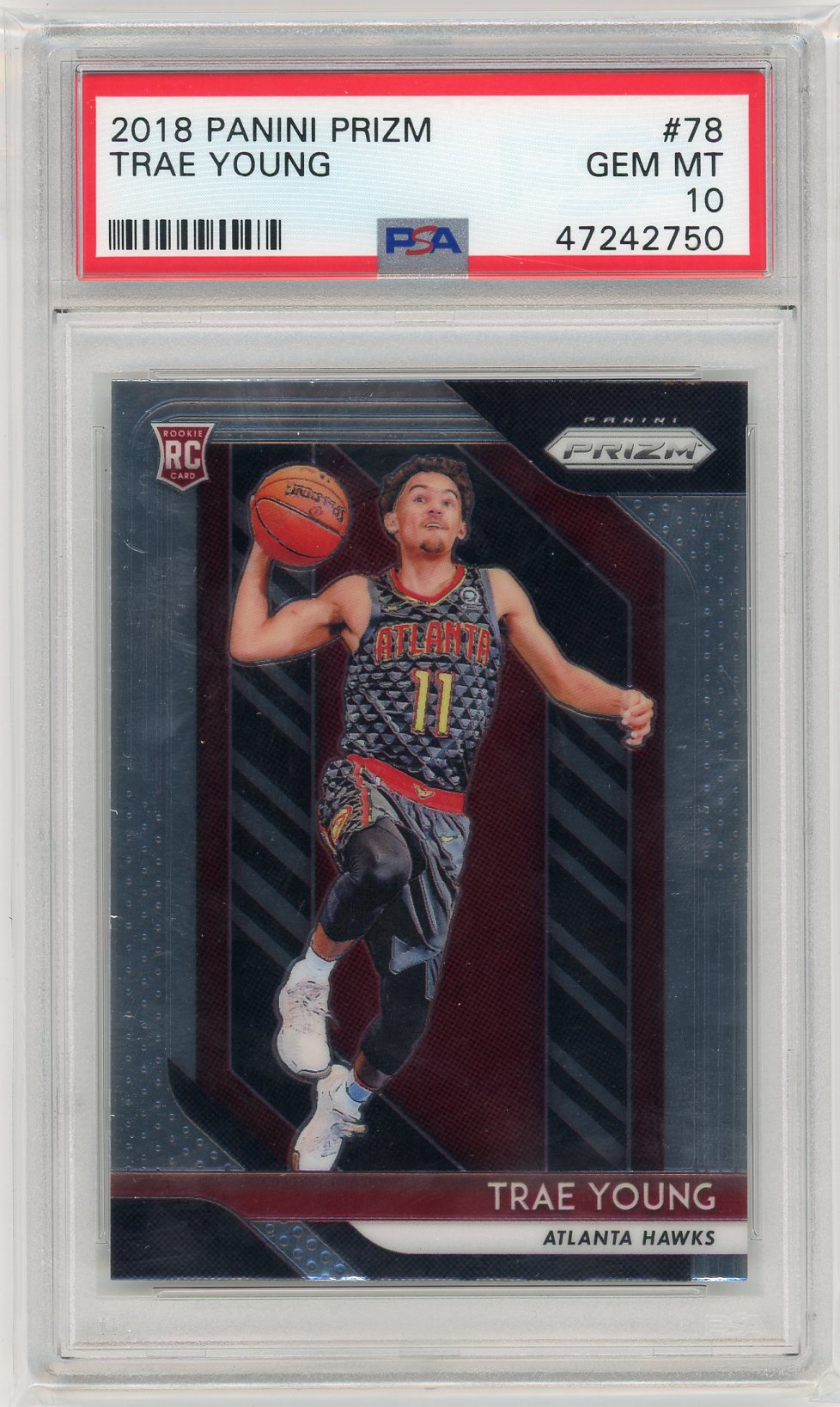 Trae Young 2018 Panini Prizm Rookie Card PSA 10