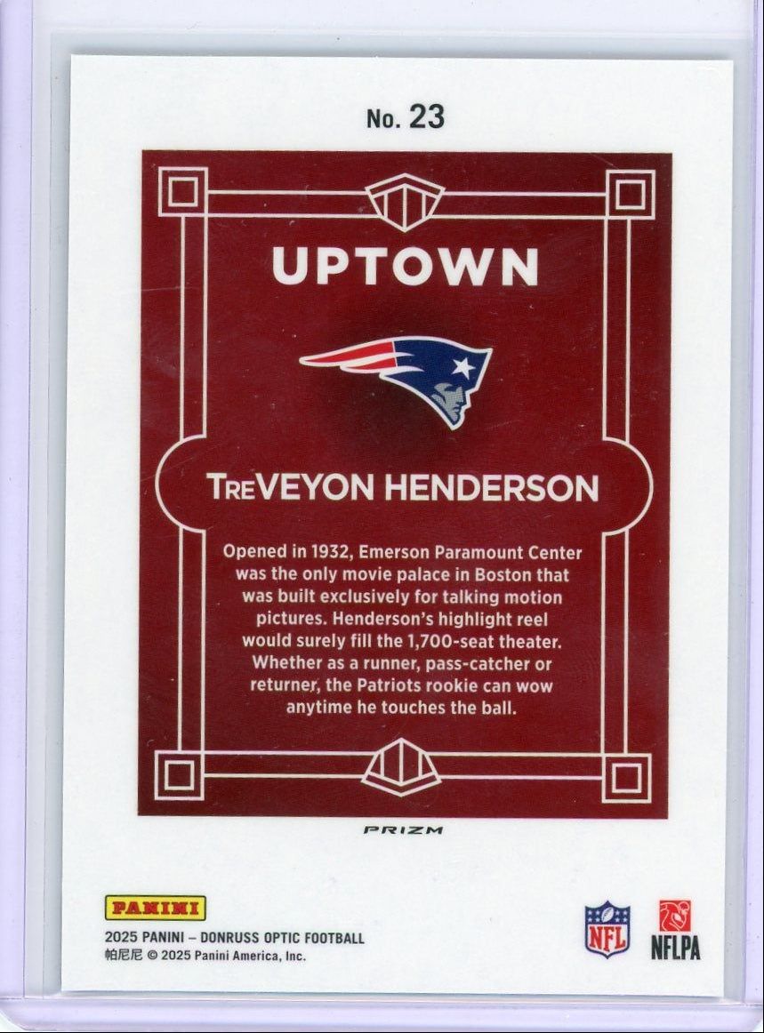 TreVeyon Henderson 2025 Panini Donruss Optic Uptown SSP