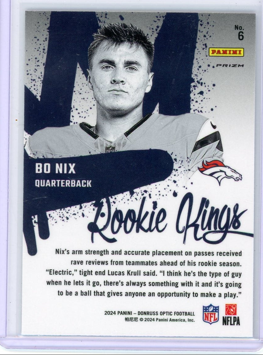 Bo Nix 2024 Panini Donruss Optic Rookie Kings SSP