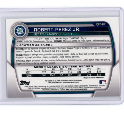 Robert Perez Jr. 2023 1st Bowman Chrome autograph