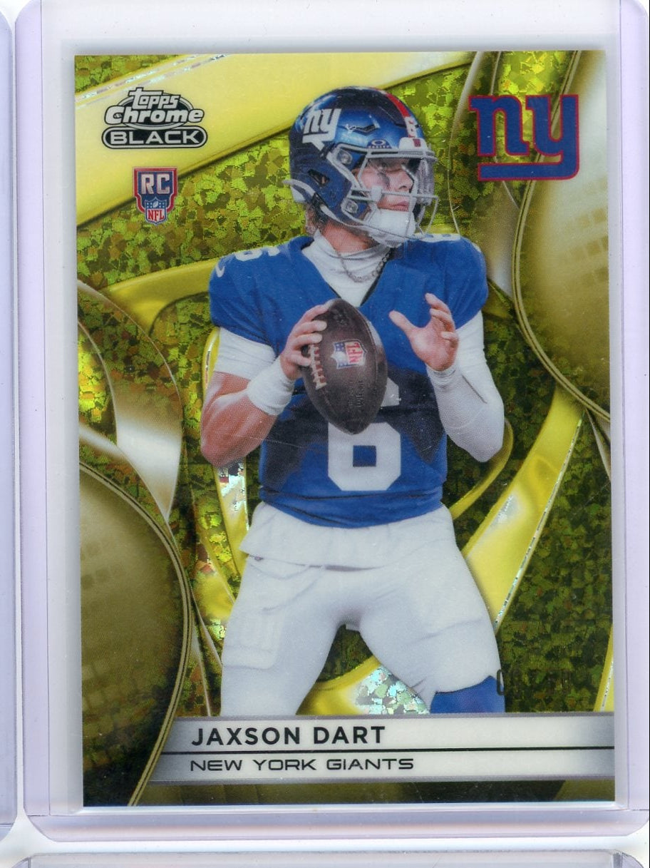 Jaxson Dart 2025 Topps Chrome Black Gold Mini Diamond #'d 09/50