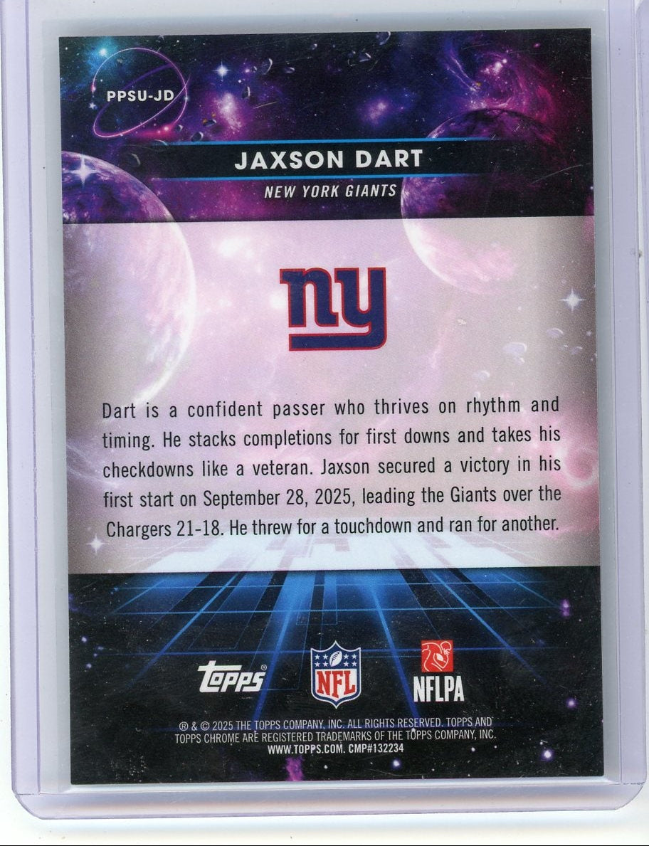 Jaxson Dart 2025 Topps Cosmic Chrome Planetary Pursuit Sun SSP