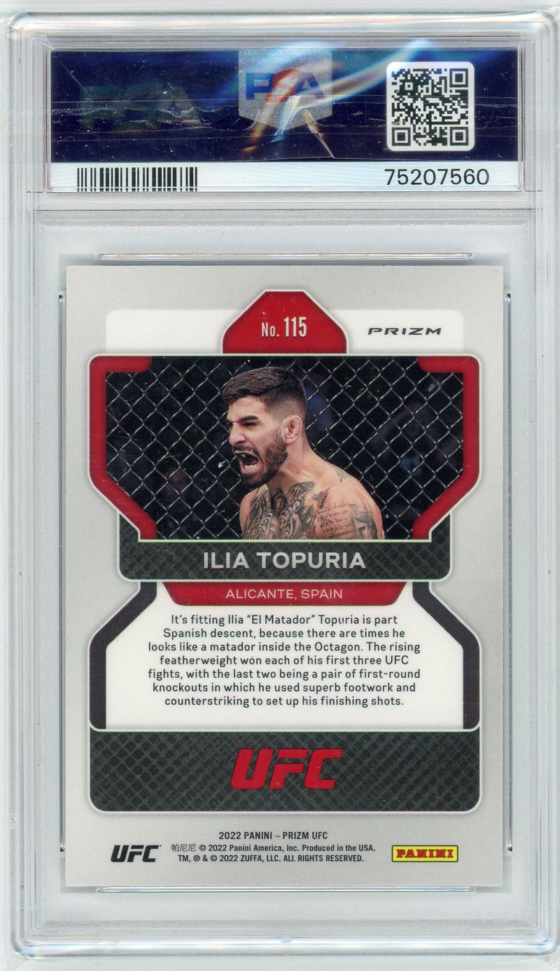 Ilia Topuria 2022 Panini Prizm silver prizm rookie card PSA 10