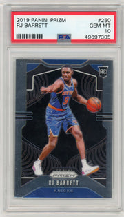 RJ Barrett 2019 Panini Prizm Rookie Card PSA 10