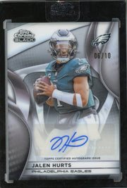 Jalen Hurts 2025 Topps Chrome Black Autograph #'d 06/10