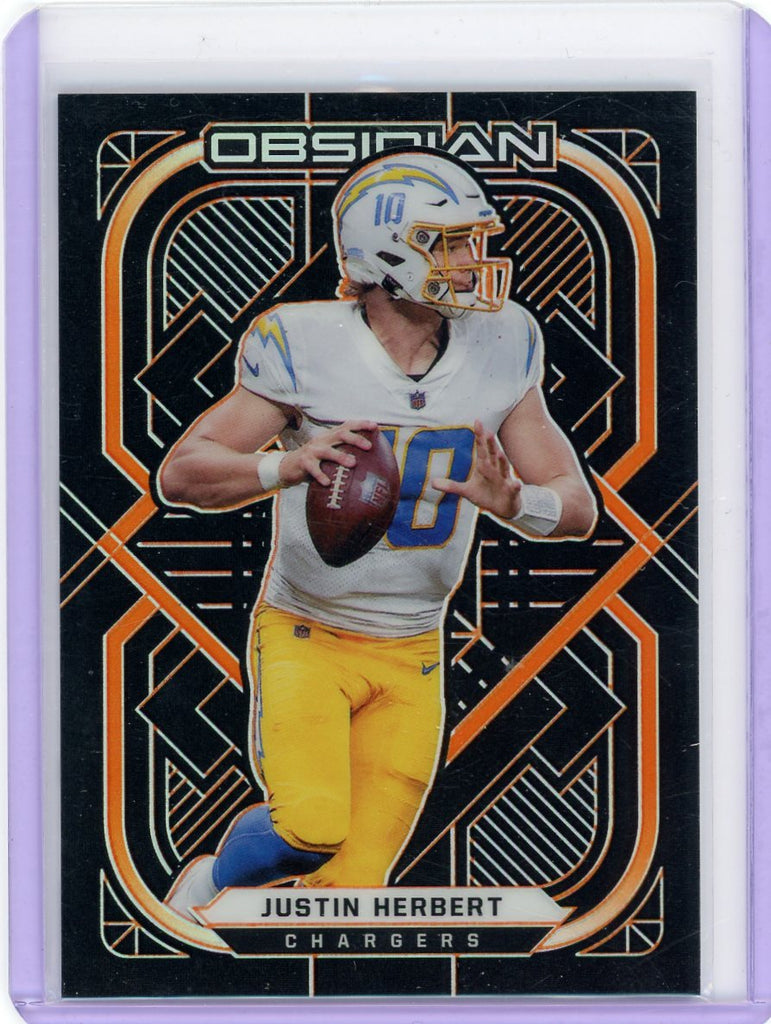 Justin Herbert 2021 Panini Obsidian orange #'d 21/75 – Piece Of The Game