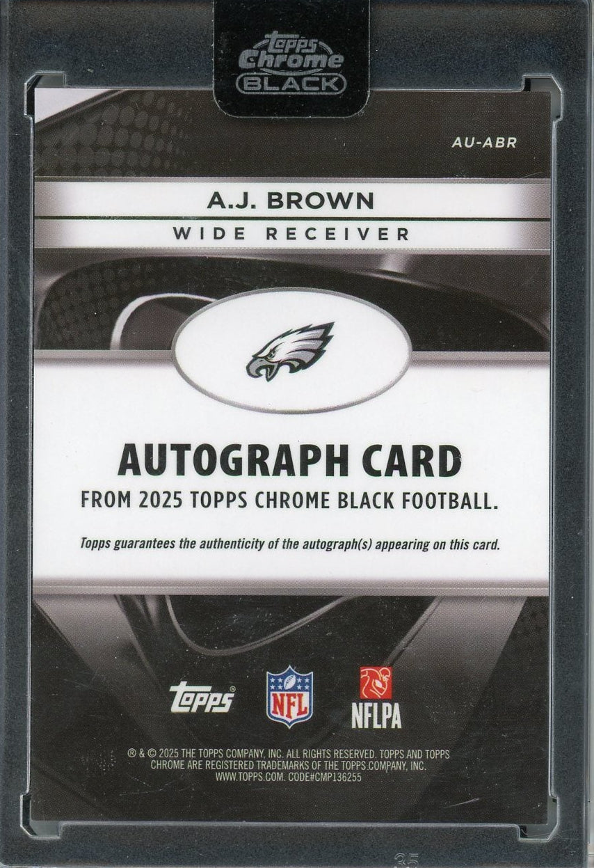 A.J. Brown 2025 Topps Chrome Black Autograph Orange #'d 11/25