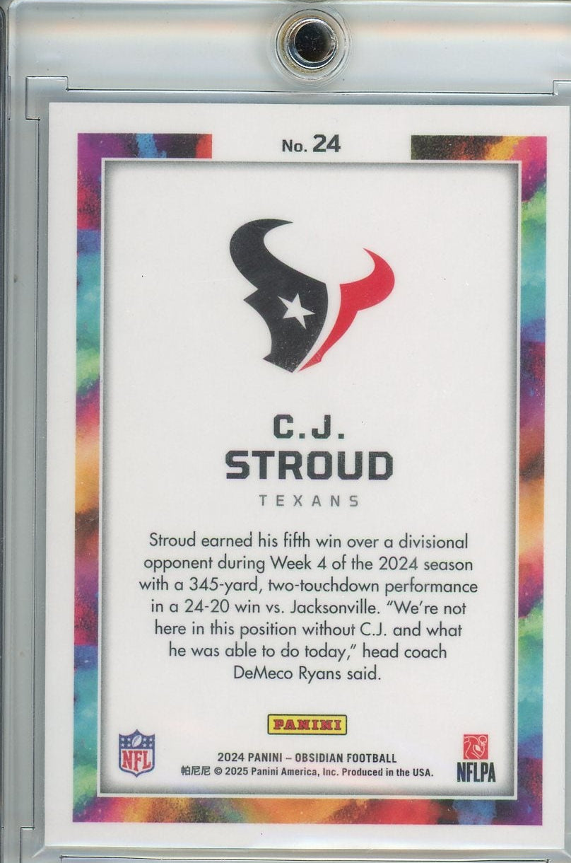C.J. Stroud 2024 Panini Obsidian Colorblast SSP