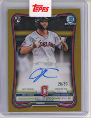 C.J. Kayfus 2026 Bowman Rookie Gold Autograph #'d 26/50