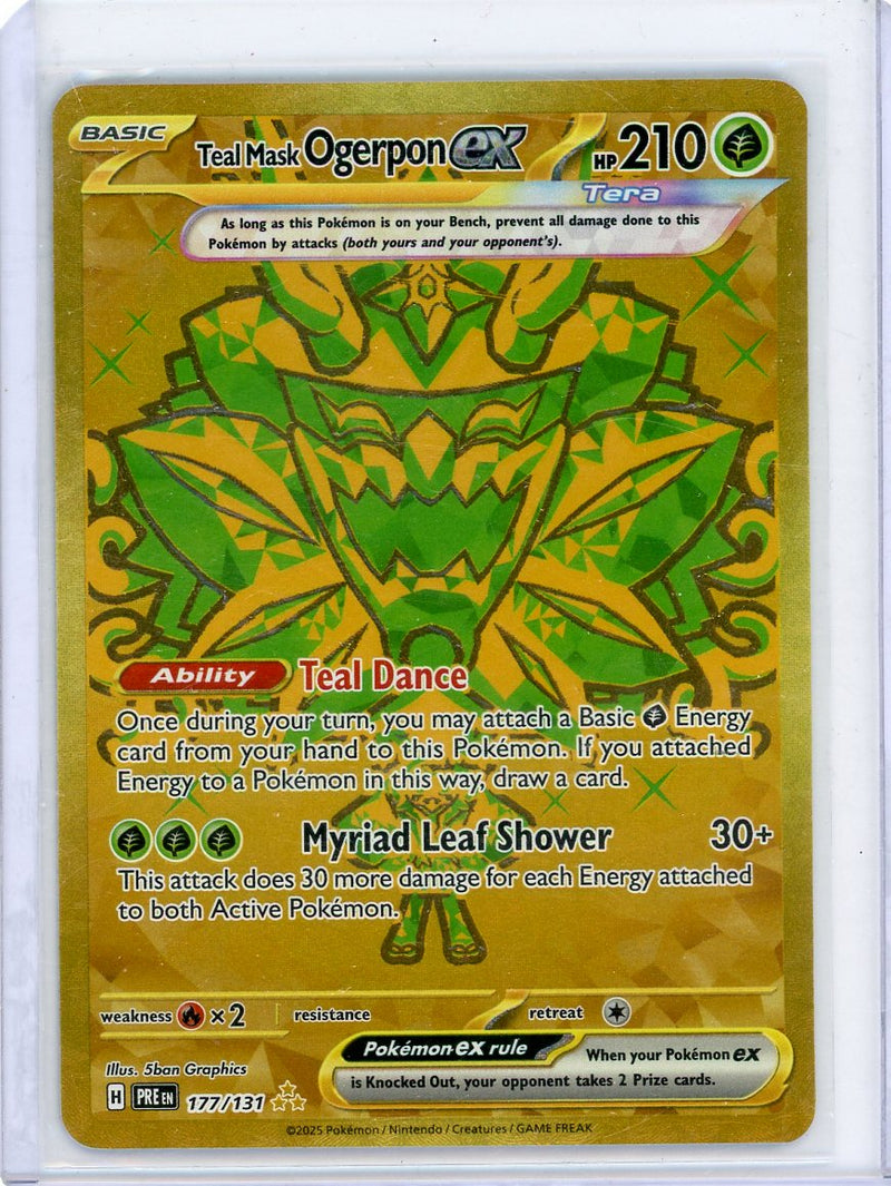Teal Mask Ogerpon ex 2025 Pokemon Prismatic Evolutions Ultra rare holo 