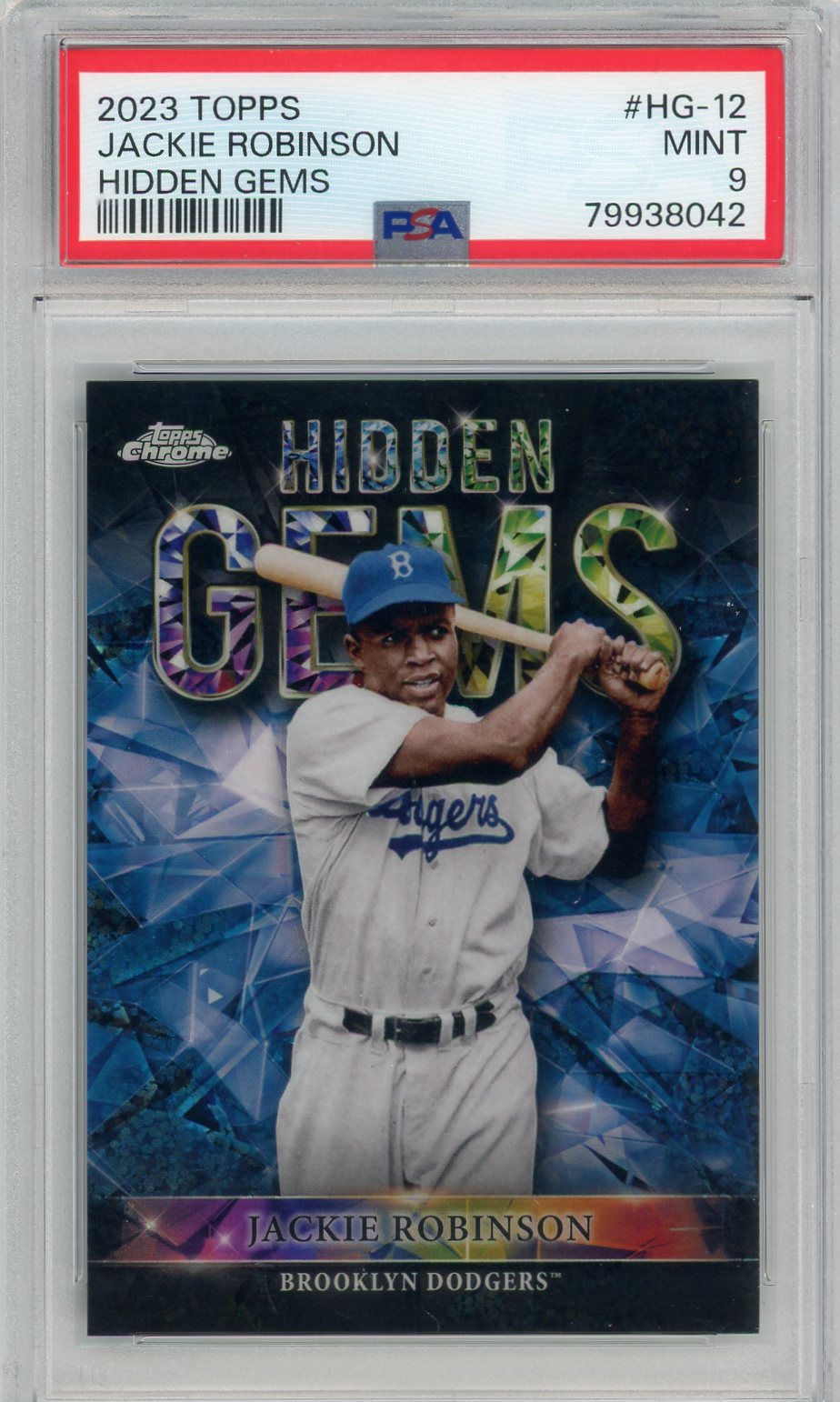 Jackie Robinson 2023 Topps Chrome Hidden Gems SSP PSA 9