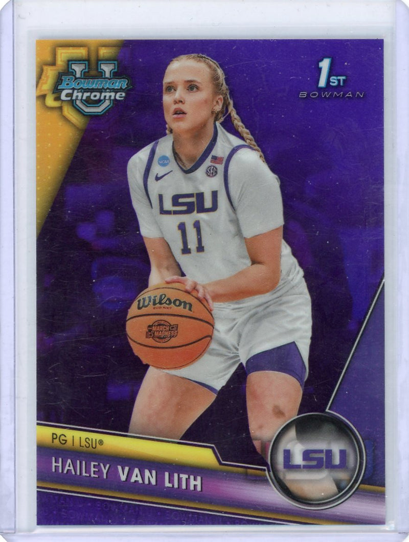 Hailey Van Lith 2024 1st Bowman Chrome University purple ref. 