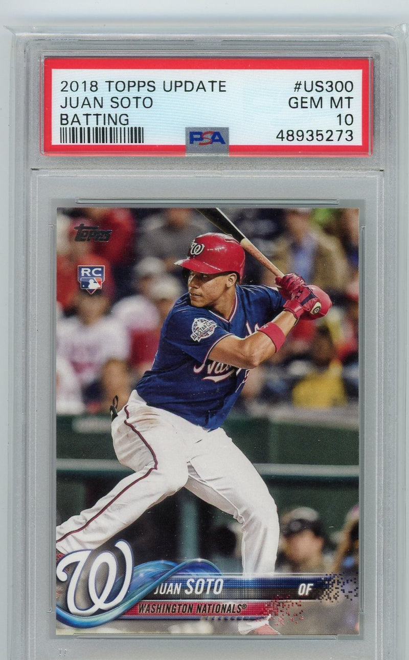 Juan Soto 2018 Topps Update Batting Rookie Card PSA 10
