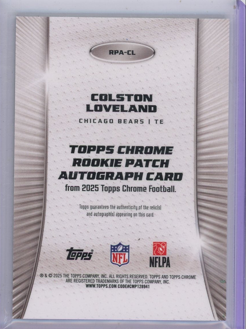 Colston Loveland 2025 Topps Chrome RPA