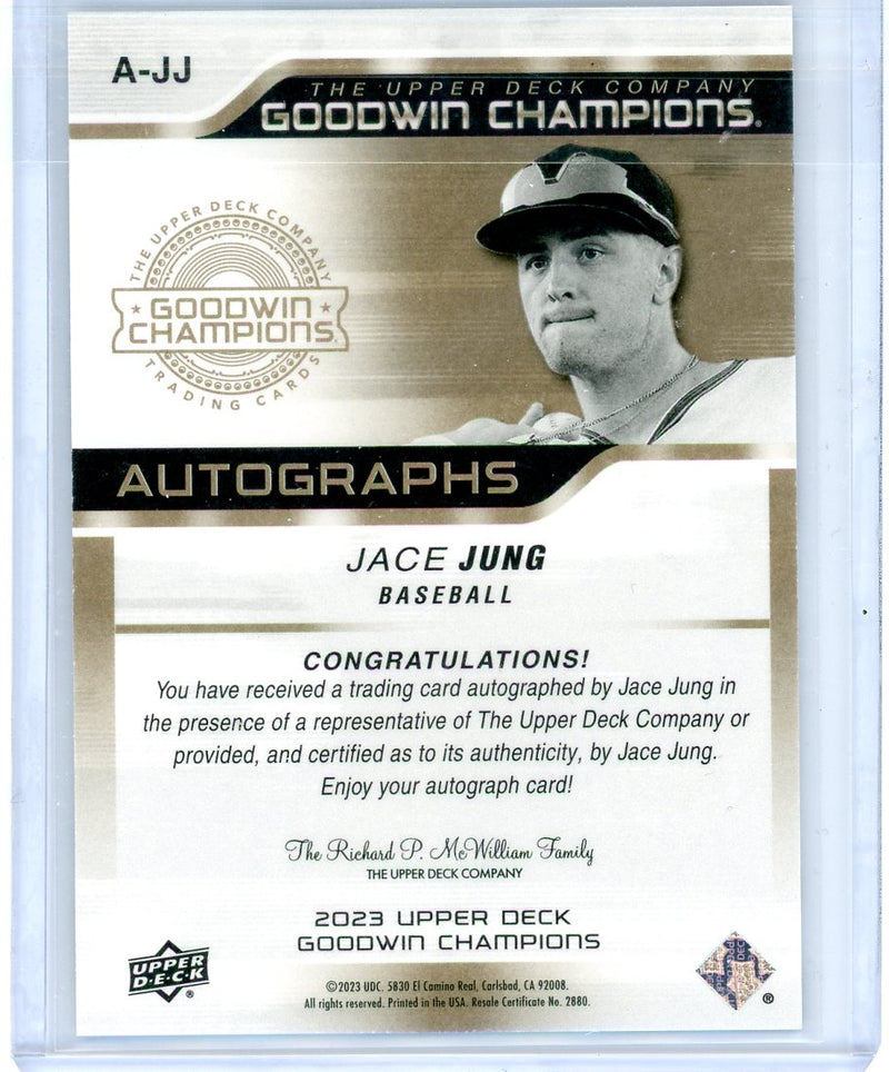 Jace Jung 2023 Upper Deck Goodwin Champions rookie autographs