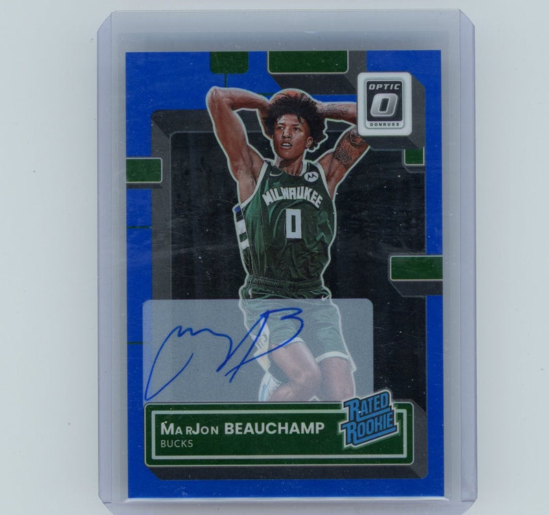 Marjon Beauchamp 2022-23 Panini Donruss Optic blue prizm autograph rookie card 