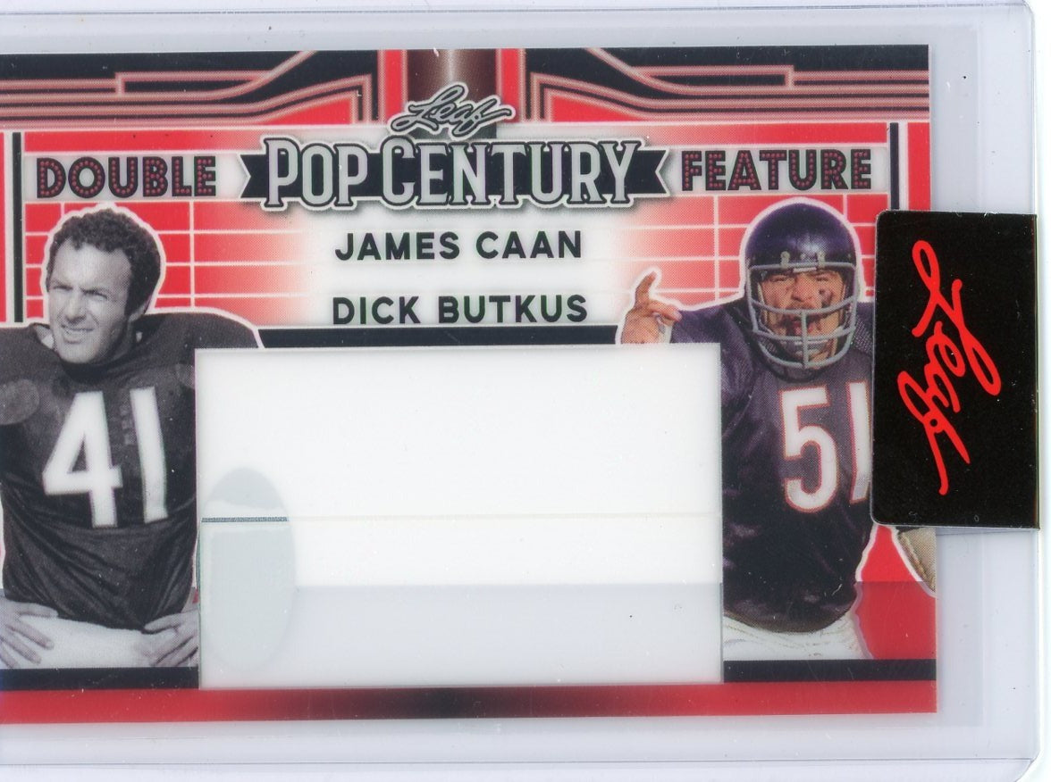 James Caan Dick Butkus 2023 Leaf Pop Century Double Feature #'d 1/1 Unsigned Pre-Production Proof