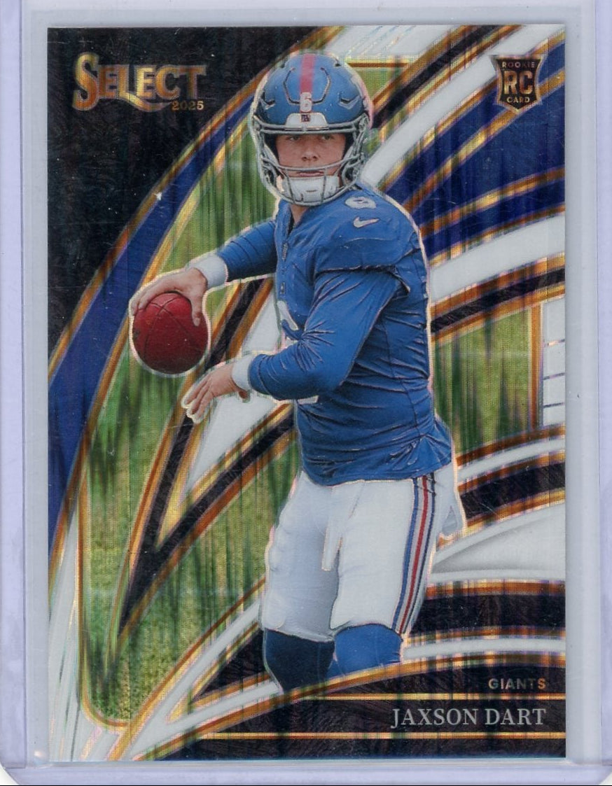 Jaxson Dart 2025 Panini Select Club Level White Shock Refractor RC #'d 076/799